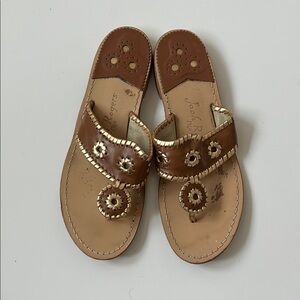 Jack Rogers Brown and Gold Women's Sandals